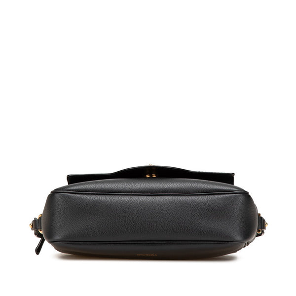 ヴェルサーチェ メドゥーサ 斜め掛け ショルダーバッグ ブラック レザー レディース VERSACE 【中古】