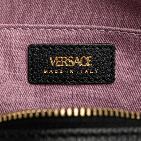 ヴェルサーチェ メドゥーサ 斜め掛け ショルダーバッグ ブラック レザー レディース VERSACE 【中古】