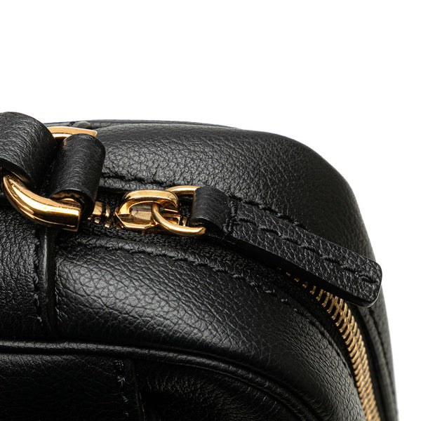 ヴェルサーチェ メドゥーサ 斜め掛け ショルダーバッグ ブラック レザー レディース VERSACE 【中古】