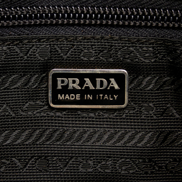 プラダ パンチング ワンショルダーバッグ ハンドバッグ ブラック パープル レザー レディース PRADA 【中古】