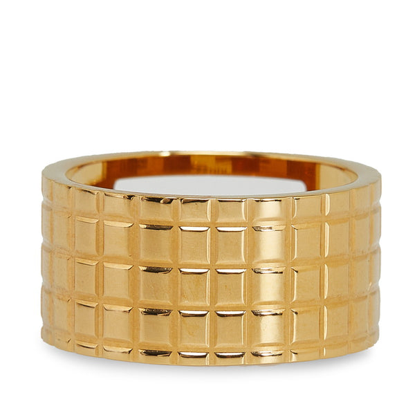フェンディ ワイドバンド リング 指輪 #M ゴールド メッキ レディース FENDI 【中古】