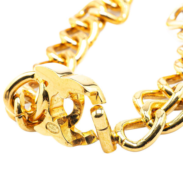 シャネル ターンロック ココマーク チェーン ネックレス ゴールド メッキ レディース CHANEL 【中古】