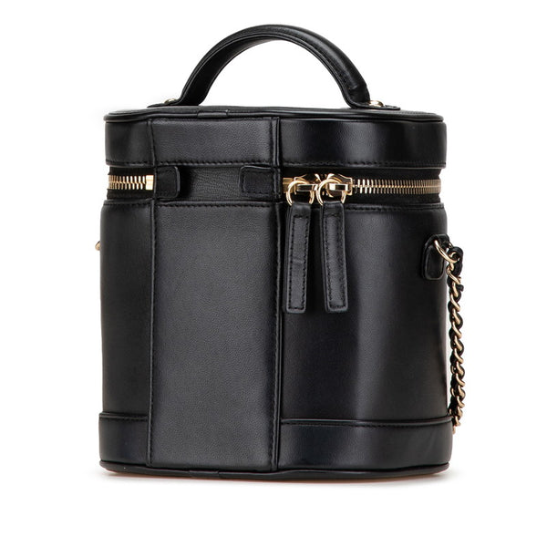 シャネル ココマーク バニティバッグ ハンドバッグ ショルダーバッグ ブラック ラムスキン レディース CHANEL 【中古】