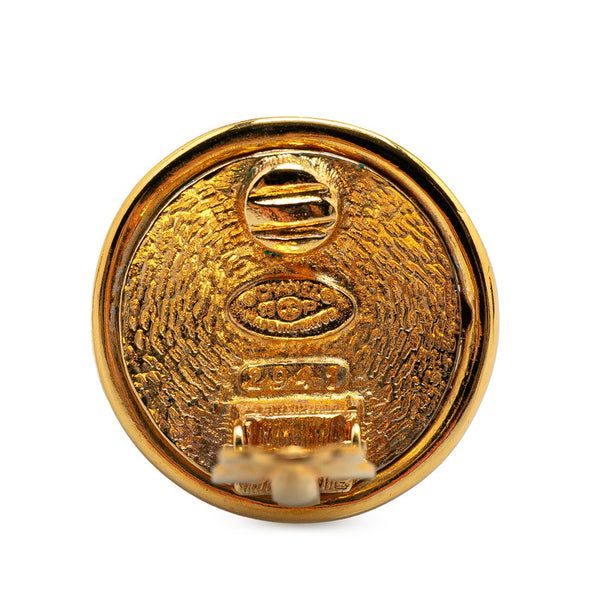 シャネル ヴィンテージ ココマーク ラウンド ミラー イヤリング ゴールド メッキ レディース CHANEL 【中古】