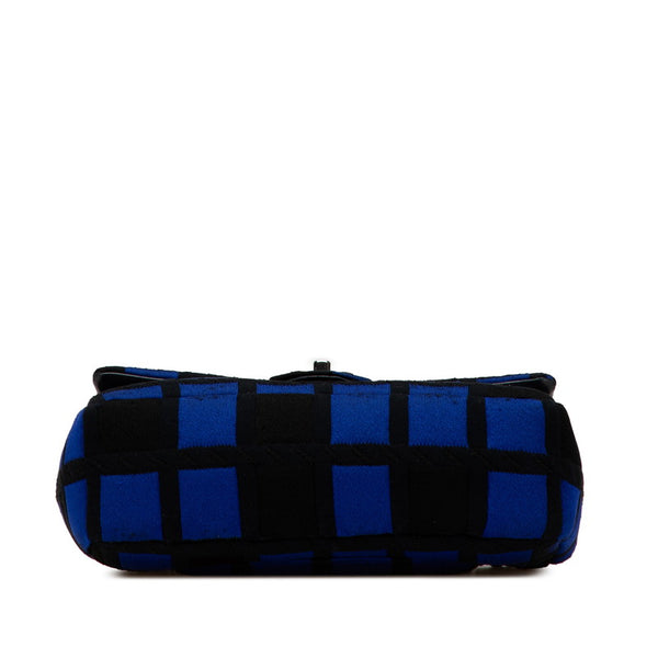 シャネル ココマーク チェーン ショルダーバッグ ハンドバッグ ブルー ブラック レザー コットンジャージ レディース CHANEL 【中古】