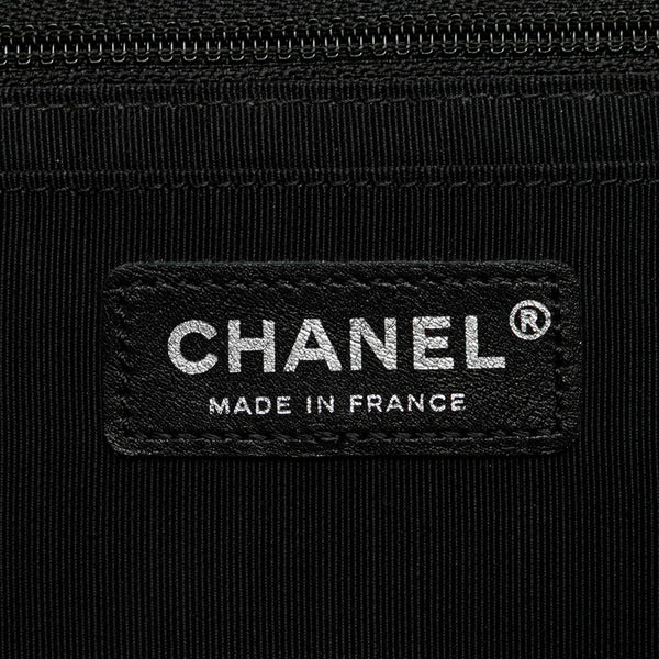 シャネル ココマーク チェーン ショルダーバッグ ハンドバッグ ブルー ブラック レザー コットンジャージ レディース CHANEL 【中古】