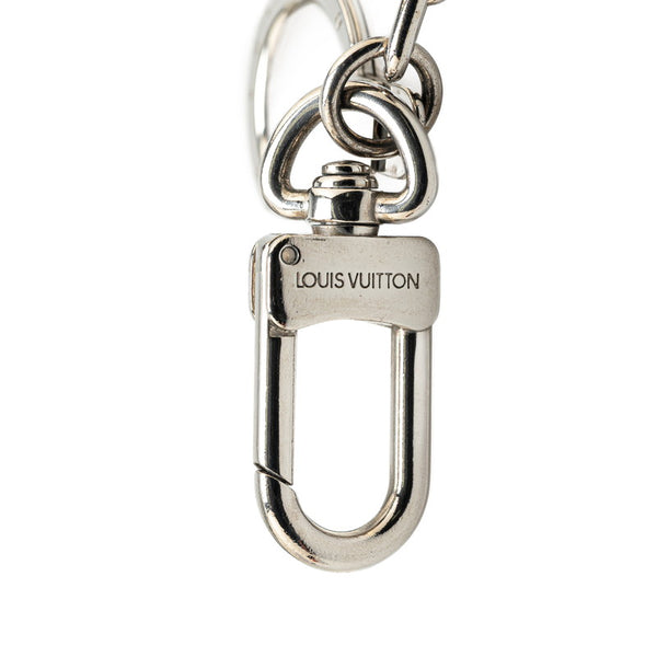 ルイ ヴィトン ポルト クレ イニシャル LV ロゴ キーリング キーホルダー バッグチャーム M65071 シルバー メタル レディース LOUIS VUITTON 【中古】