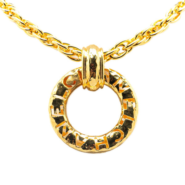 シャネル サークルロゴ ネックレス ゴールド メッキ レディース CHANEL 【中古】