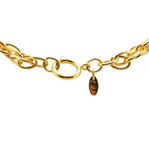 シャネル サークルロゴ ネックレス ゴールド メッキ レディース CHANEL 【中古】