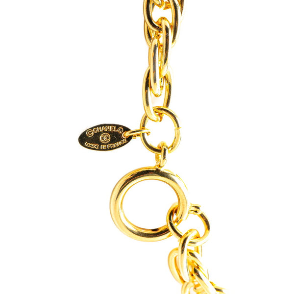 シャネル サークルロゴ ネックレス ゴールド メッキ レディース CHANEL 【中古】