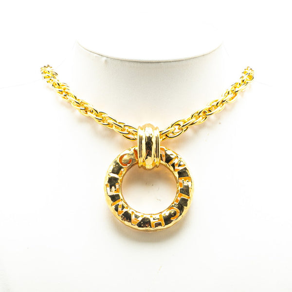 シャネル サークルロゴ ネックレス ゴールド メッキ レディース CHANEL 【中古】
