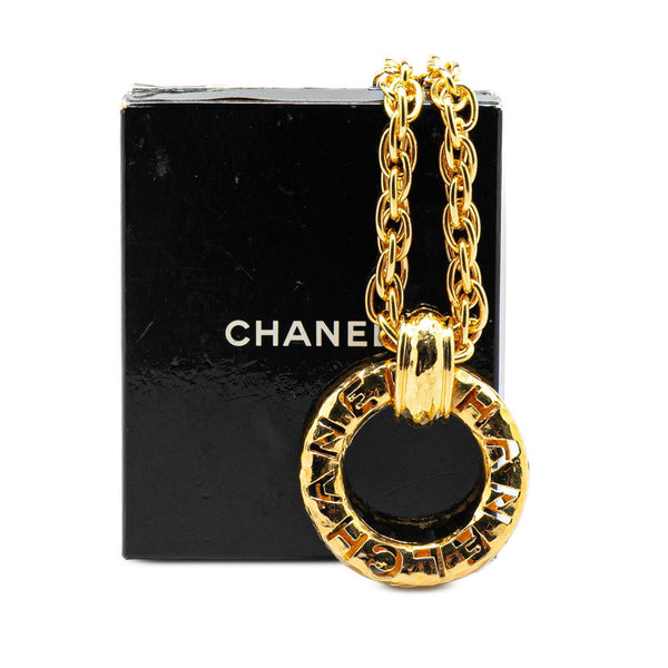 シャネル サークルロゴ ネックレス ゴールド メッキ レディース CHANEL 【中古】