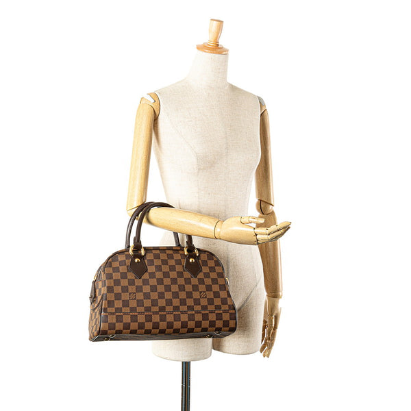ルイ ヴィトン ダミエ ドゥオモ ハンドバッグ ボストンバッグ N60008 ブラウン PVC レザー レディース LOUIS VUITTON 【中古】