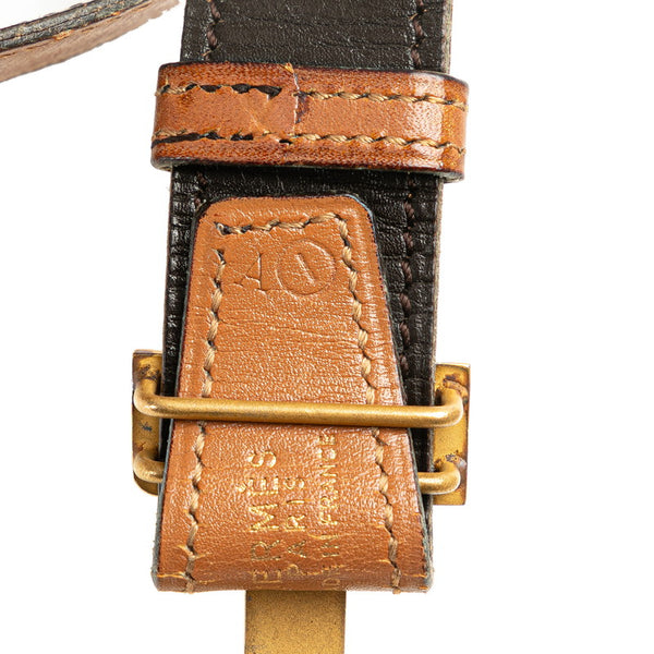 エルメス Hバックル ベルト ブラウン レザー レディース HERMES 【中古】