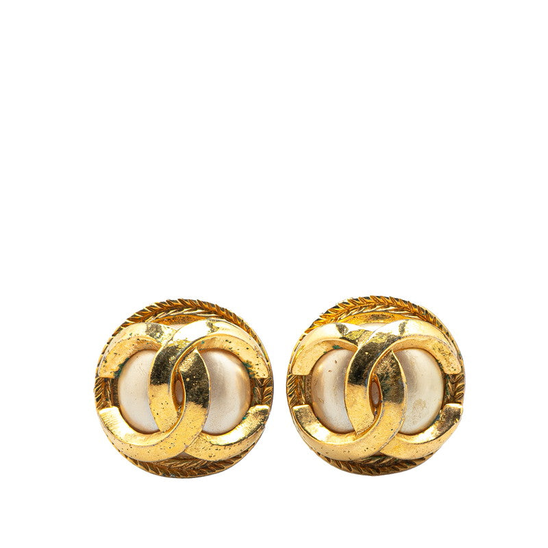 シャネル ココマーク イヤリング ゴールド メッキ フェイクパール レディース CHANEL 【中古】