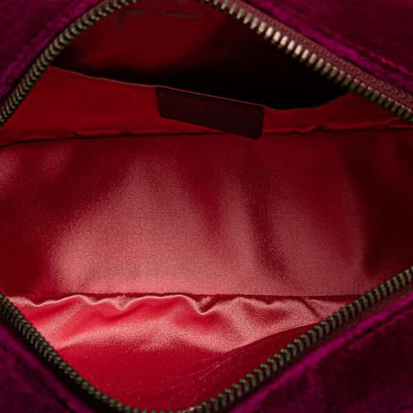 グッチ GGマーモント ショルダーバッグ 447682 パープル ベロア レザー レディース GUCCI 【中古】