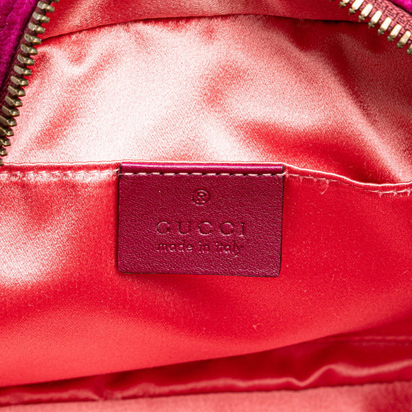 グッチ GGマーモント ショルダーバッグ 447682 パープル ベロア レザー レディース GUCCI 【中古】
