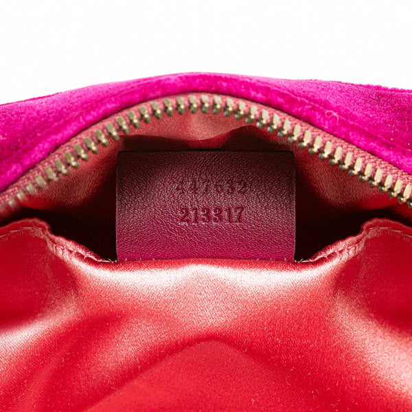 グッチ GGマーモント ショルダーバッグ 447682 パープル ベロア レザー レディース GUCCI 【中古】