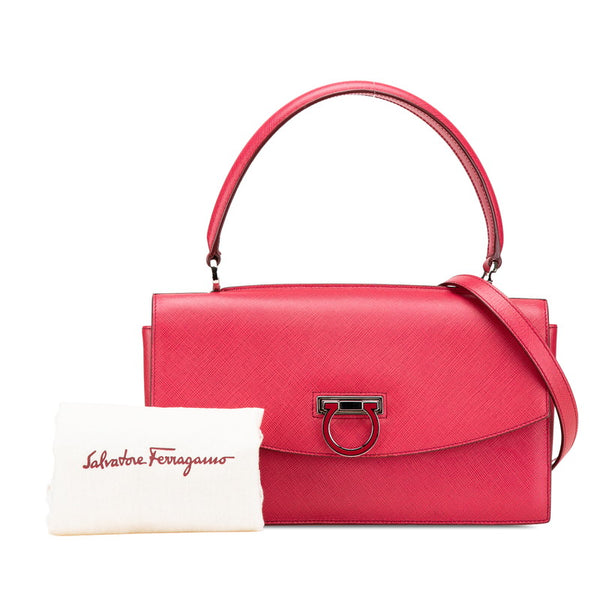 サルヴァトーレフェラガモ ガンチーニ ハンドバッグ ショルダーバッグ 2WAY ピンク レザー レディース Salvatore Ferragamo 【中古】