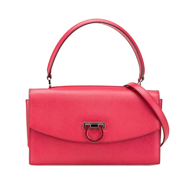 サルヴァトーレフェラガモ ガンチーニ ハンドバッグ ショルダーバッグ 2WAY ピンク レザー レディース Salvatore Ferragamo 【中古】