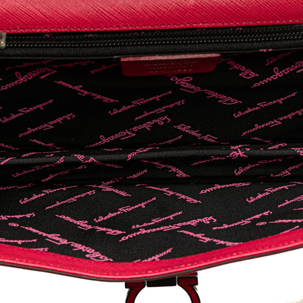 サルヴァトーレフェラガモ ガンチーニ ハンドバッグ ショルダーバッグ 2WAY ピンク レザー レディース Salvatore Ferragamo 【中古】