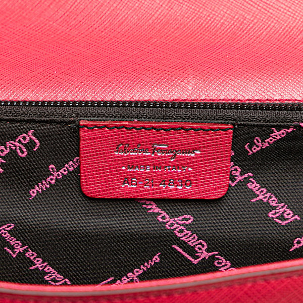 サルヴァトーレフェラガモ ガンチーニ ハンドバッグ ショルダーバッグ 2WAY ピンク レザー レディース Salvatore Ferragamo 【中古】