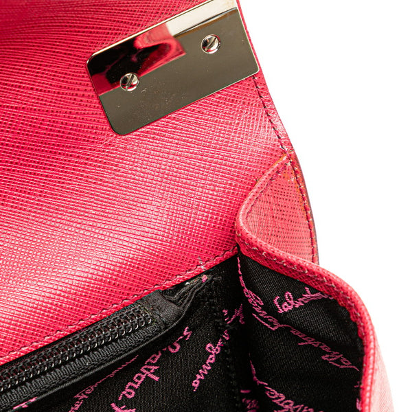 サルヴァトーレフェラガモ ガンチーニ ハンドバッグ ショルダーバッグ 2WAY ピンク レザー レディース Salvatore Ferragamo 【中古】