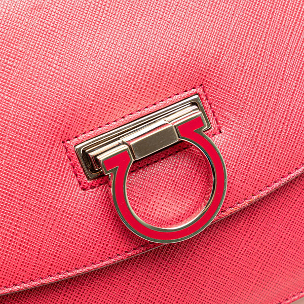 サルヴァトーレフェラガモ ガンチーニ ハンドバッグ ショルダーバッグ 2WAY ピンク レザー レディース Salvatore Ferragamo 【中古】