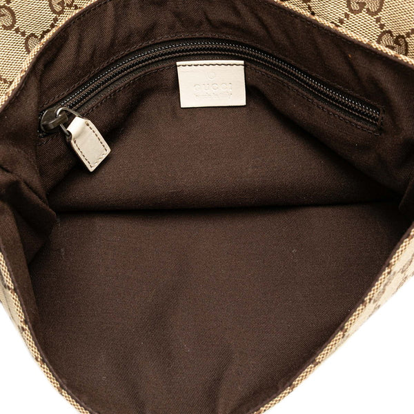 グッチ GGキャンバス ウエストバッグ ボディバッグ 145851 ベージュ ホワイト キャンバス レザー レディース GUCCI 【中古】