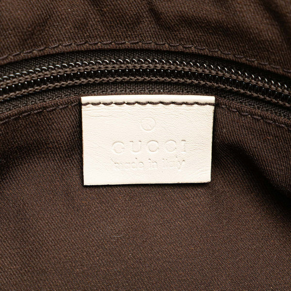 グッチ GGキャンバス ウエストバッグ ボディバッグ 145851 ベージュ ホワイト キャンバス レザー レディース GUCCI 【中古】