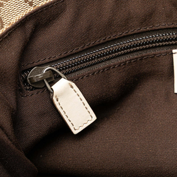 グッチ GGキャンバス ウエストバッグ ボディバッグ 145851 ベージュ ホワイト キャンバス レザー レディース GUCCI 【中古】