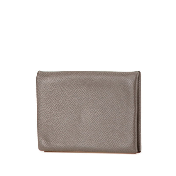 エルメス カルヴィ 名刺入れ エトゥープ ヴォーエプソン レディース HERMES 【中古】