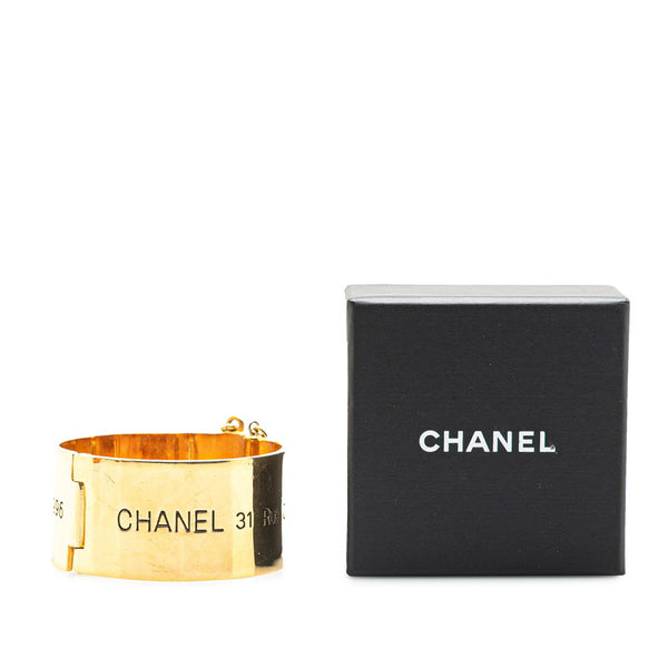 シャネル 31 RUE CAMBON PARIS テレフォンナンバー ココマーク ブレスレット バングル ゴールド メッキ レディース CHANEL 【中古】