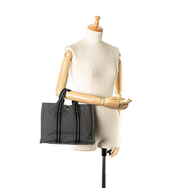 エルメス フールトゥPM ハンドバッグ トートバッグ グレー キャンバス レディース HERMES 【中古】