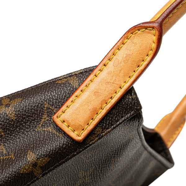 ルイ ヴィトン モノグラム ルーピングMM ショルダーバッグ M51146 ブラウン PVC レザー レディース LOUIS VUITTON 【中古】