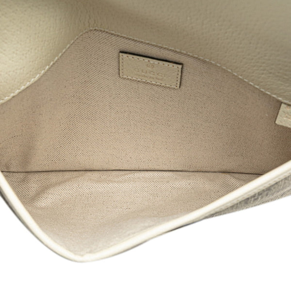 グッチ GGスプリーム シェリーライン ウエストバッグ 674081 ベージュ ホワイト PVC レザー レディース GUCCI 【中古】