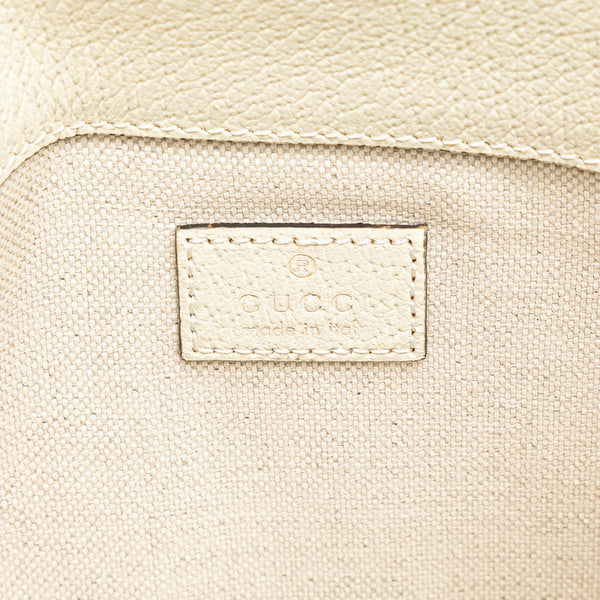 グッチ GGスプリーム シェリーライン ウエストバッグ 674081 ベージュ ホワイト PVC レザー レディース GUCCI 【中古】