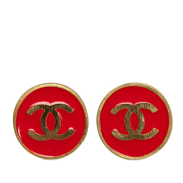 シャネル ココマーク イヤリング ゴールド レッド メッキ レディース CHANEL 【中古】