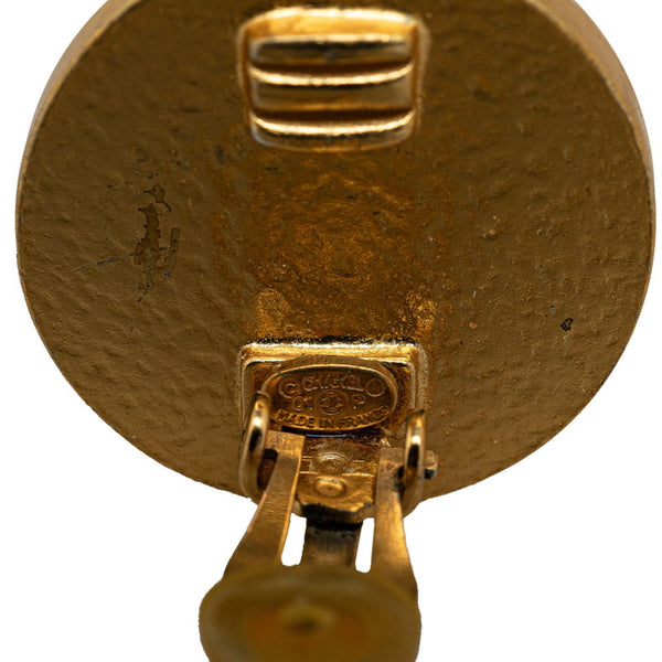 シャネル ココマーク イヤリング ゴールド レッド メッキ レディース CHANEL 【中古】