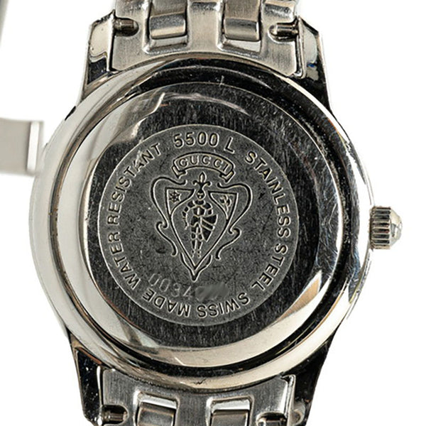 グッチ Gクラス デイト 腕時計 5500L クオーツ シルバー文字盤 ステンレススチール レディース GUCCI 【中古】