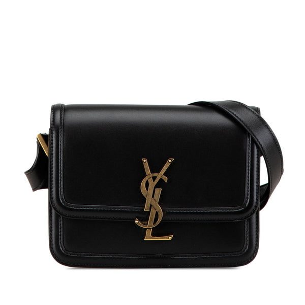 サンローラン ソルフェリーノ スモール サッチェル 斜め掛け ショルダーバッグ 634306 ブラック レザー レディース SAINT LAURENT 【中古】