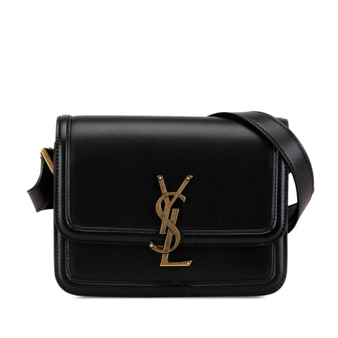 サンローラン ソルフェリーノ スモール サッチェル 斜め掛け ショルダーバッグ 634306 ブラック レザー レディース SAINT LAURENT 【中古】