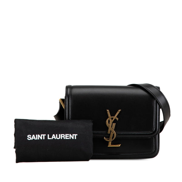 サンローラン ソルフェリーノ スモール サッチェル 斜め掛け ショルダーバッグ 634306 ブラック レザー レディース SAINT LAURENT 【中古】