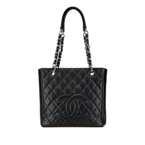 シャネル マトラッセ PSTトート ココマーク チェーン トートバッグ ショルダーバッグ ブラック キャビアスキン レディース CHANEL 【中古】