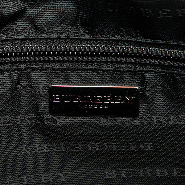バーバリー ノバチェック ハンドバッグ トートバッグ ベージュ ブラック PVC レザー レディース BURBERRY 【中古】