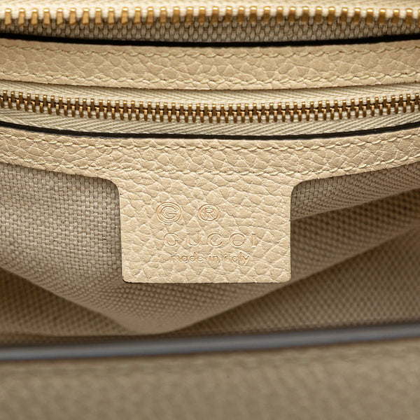 グッチ ソーホー ハンドバッグ ショルダーバッグ 2WAY 607722 アイボリー ベージュ レザー レディース GUCCI 【中古】