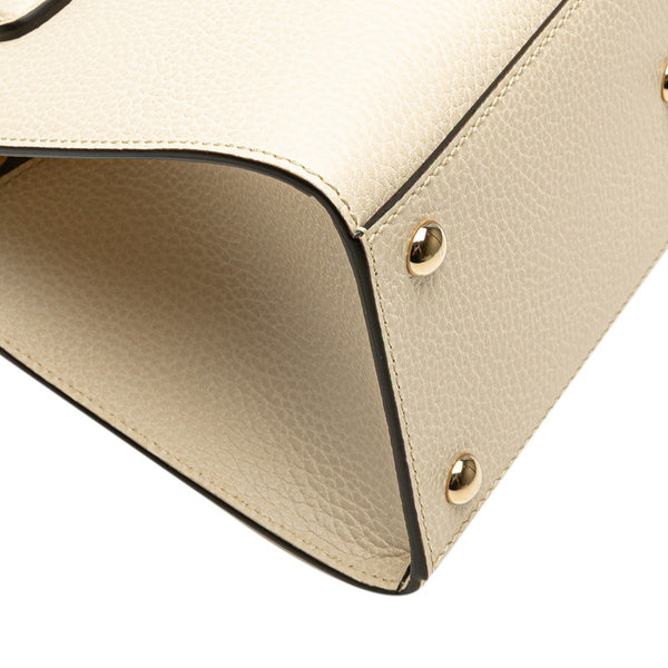 グッチ ソーホー ハンドバッグ ショルダーバッグ 2WAY 607722 アイボリー ベージュ レザー レディース GUCCI 【中古】