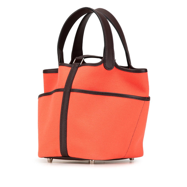 エルメス ピコタンロック カーゴPM ハンドバッグ ローズテキサス ルージュセリエ レッド スイフト トワルゴエラン レディース HERMES 【中古】