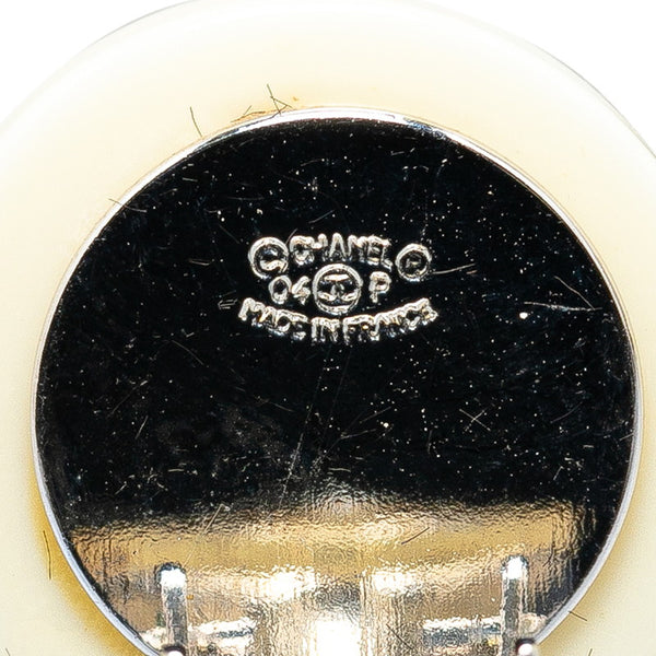 シャネル ココマーク クローバー イヤリング ホワイト レッド プラスチック メタル レディース CHANEL 【中古】