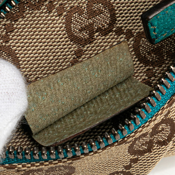 グッチ GGキャンバス ボディバッグ ウエストバッグ 28566 ベージュ グリーン キャンバス レザー レディース GUCCI 【中古】
